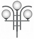 Опора МЕРКУРИЙ КБ-71-ОШ-01-003 для уличного светильника типа ШАР для трех шаров