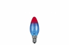 40225 Лампа свеча, E14, красный/голубой, 25W