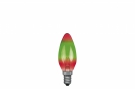 40226 Лампа свеча, E14, красный/зеленый, 25W  