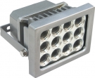 Светодиодный прожектор DIS 159 квадрат 12LED/1W-белый 230V серебро (IP54) 150*92*110мм