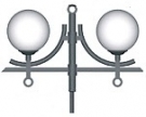 Опора ЛУНА КБ-71-ОШ-03-002 для уличного светильника типа ШАР для двух шаров